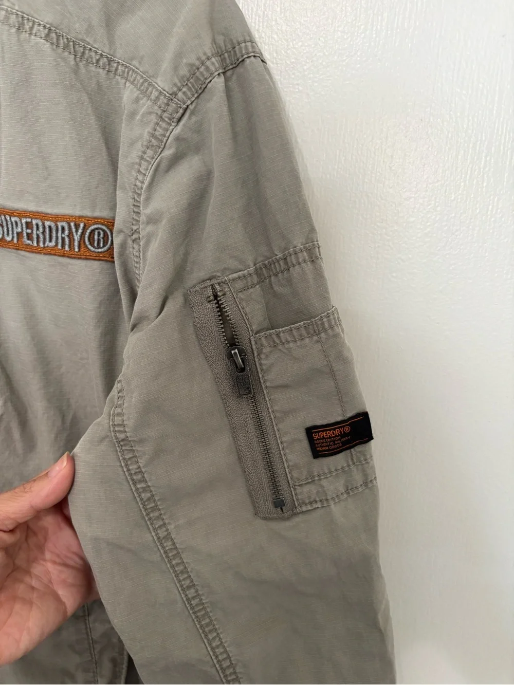 Super dry Rookie Duty Patch Bomber Jacket size L